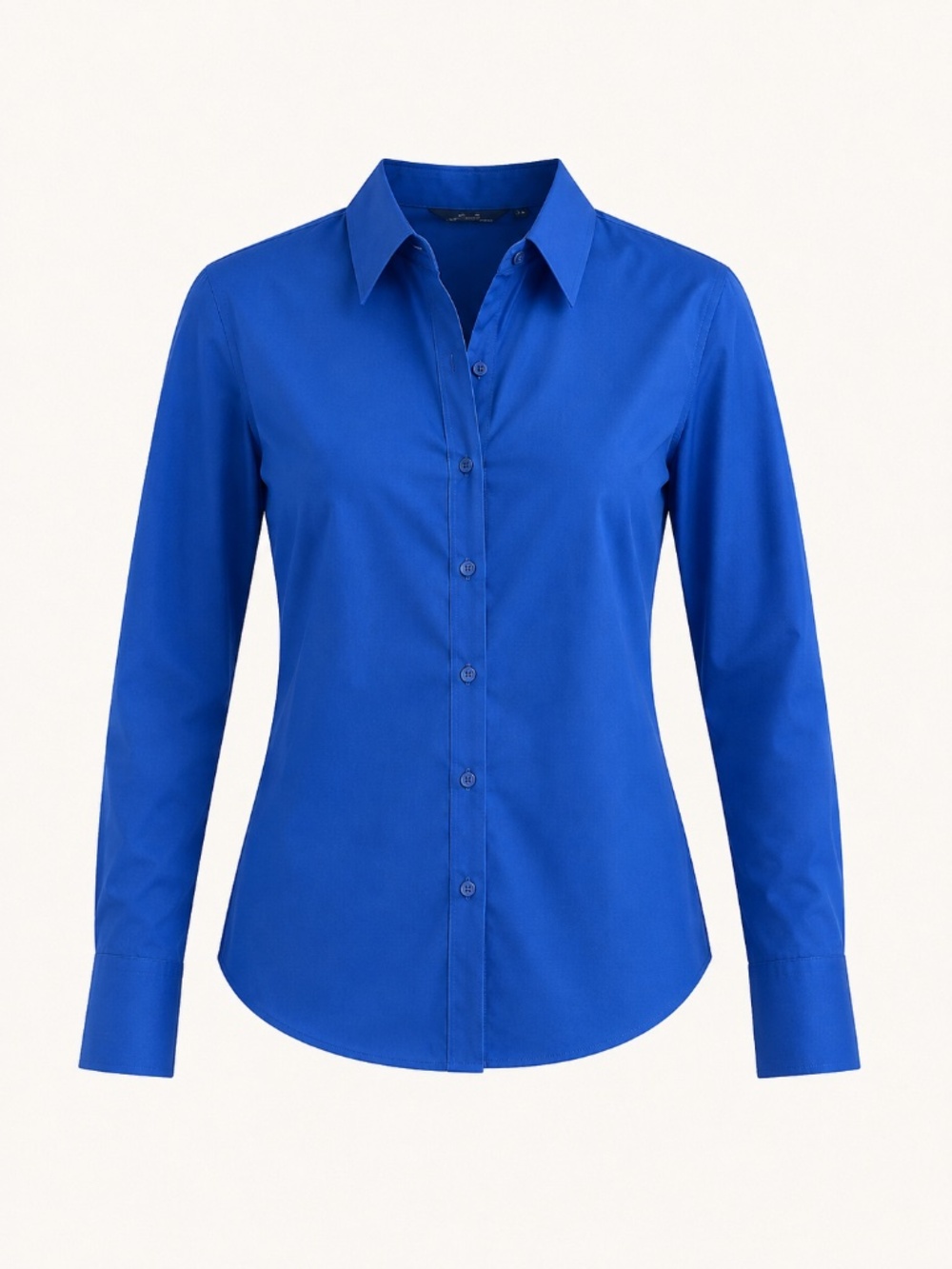New Women's Blue Poplin Dress Shirt, Size L